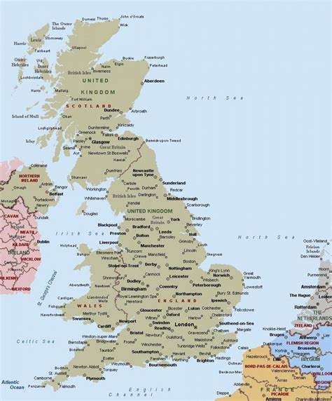 map of united kingdom cities and towns